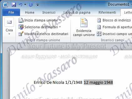 Word: stampa unione con data corretta