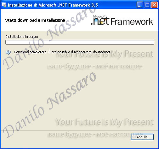 Installazione .net 3.5: installazione in corso