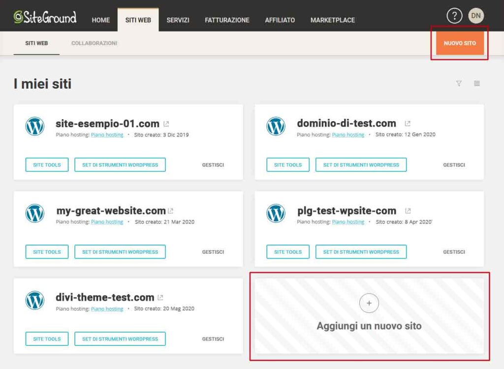 Come installare WordPress su SiteGround