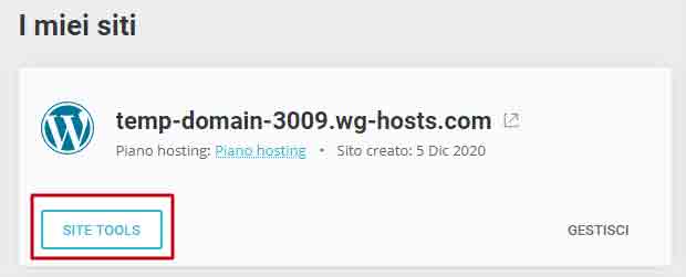 SiteGround: come accedere ai site tools