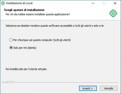 Tipo di Installazione